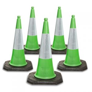 750mm and 1000mm 2 Piece Green Traffic Cones