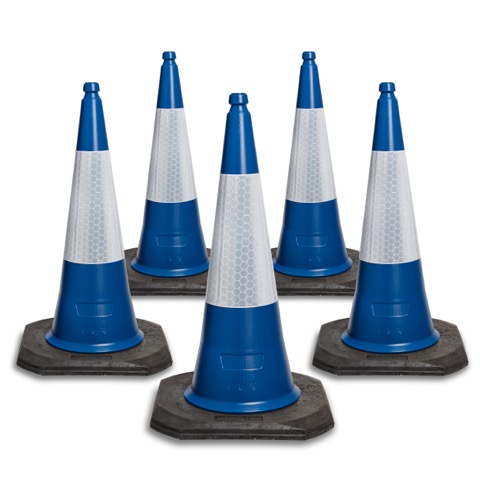 750mm and 1000mm Blue 2 Piece Road Traffic Cones